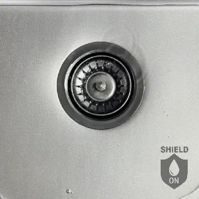 Laveo Aden, 1-komorový nerezový drez 440x440x200 mm, zlatá matná, LAV-SLA_G10P