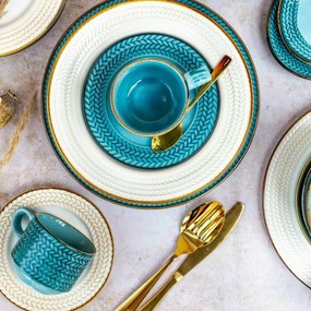 Mäser Súprava plytkých a hlbokých tanierov 8 ks PROSPERO – tyrkysová