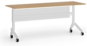 Mobilný stôl PRIMO MOVE, 180x60 cm, biela podnož, buk