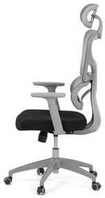 Kancelárska ergonomická stolička GRANT II — sieť, látka, sivá