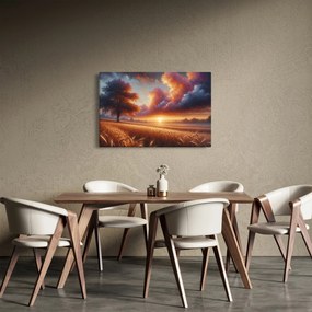 Obraz – Západ slnka na poli (90x60 cm)