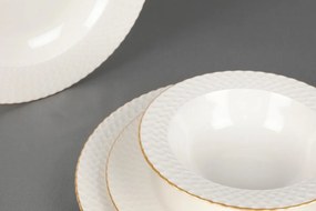 Porcelánová sada 24 ks talířů Whitie bílá/zlatá