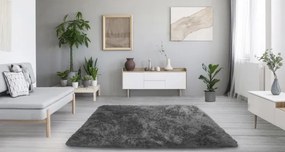 Protišmykový koberec SHAGGY tmavosivý