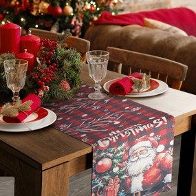 VIANOČNÝ BEHÚŇ NA STÔL SANTA CLAUS 33X183 CM VZOROVANÝ