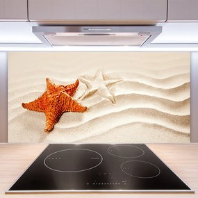 Sklenený obklad Do kuchyne Hviezdice na piesku pláž 140x70 cm