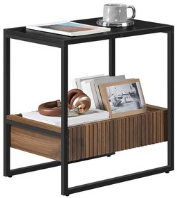 Autronic BONTEC Odkladací stolík 55x35x56cm, mdf, orech, AKF-E1082 BK Farba: Čierna