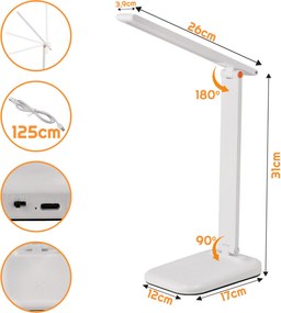 BERGE Stolová LED lampa s klipom HEL