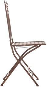 Kovová skladacia stolička Asina (SET 2 ks) - Hnedá antik