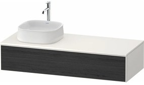 DURAVIT Zencha závesná skrinka pod umývadlo na dosku (umývadlo vľavo), 1 zásuvka, 1300 x 550 x 281 mm, dub čierny/biela super matná, ZE4812L16840000