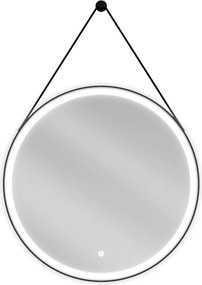 Mexen Reni, LED kúpeľňové zrkadlo s podsvietením 70x70 cm, 6000K, čierny rám, ochrana proti zahmlievaniu, 9812-070-070-611-70