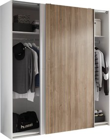 Šatníková skriňa Berno, 170 cm, biela/dub