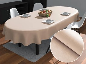 Biante Teflónový oválny obrus TF-096 Púdrovo béžový bez vzoru 60x100 cm