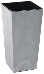 PLASTOVÝ KVETINÁČ PORTO 46X25X25 CM IMITÁCIA BETÓNU SIVÁ
