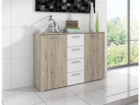 Komoda Benson Typ 26 (san remo svetlý + biela). Akcia -20%. Vlastná spoľahlivá doprava až k Vám domov. 602035