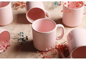 Súprava 6 ružových hrnčekov Kütahya Porselen Classic, 330 ml