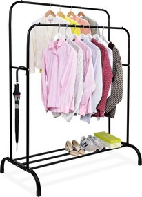 Čierny dvojitý vešiak na oblečenie BENI