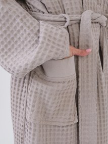 Vaflový župan sivohnedý - veľkosť XS