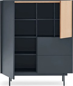 Vysoká komoda v dekore duba v antracitovo-prírodnej farbe 100x120 cm Otto – Teulat