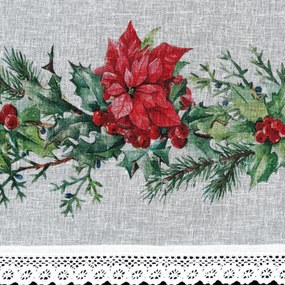 KRÁTKA VIANOČNÁ ZÁCLONA NA PÁSKE XMAS5 150X60 CM VZOROVANÁ