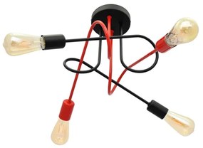 Prisadený luster OXFORD 4xE27/15W/230V čierna/červená