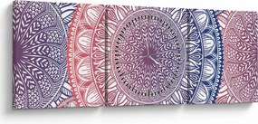 Obraz z mandál (s hodinami) (90x30 cm)