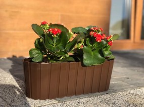 Plastový balkónový kvetináč DDECZ400 38,3 cm - hnedá