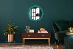 Okrúhle ozdobné zrkadlo Zelené a zlaté zloženie fi 60 cm