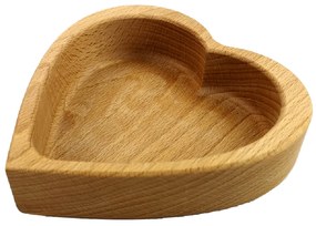 AMADEA Drevená miska v tvare srdca, masívne drevo, rozmer 17,5x17,5x4,5 cm