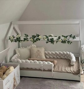 Detská domčeková posteľ so šuplíkom LITTLE HOUSE - biela - 160x80 cm