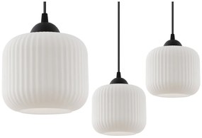 Závesné svietidlo Riffle Spider, 1x biele sklenené tienidlo, b