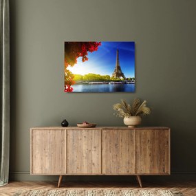 Sklenený obraz - jeseň v Paríži (70x50 cm)