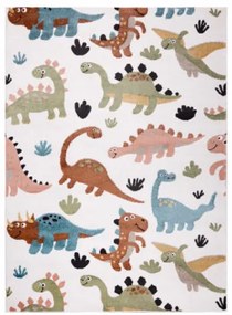 Detský koberec FUN Dino dinosaury krémový