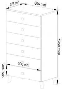 Komoda MOBI K-06 kašmír / zlatá