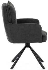 BONTEC Jedálenská stolička, sivá, menčestrová látka, HC-X1128 GREY2 Farba: Šedá