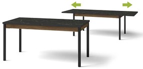 Rozkladací stôl Prestigo P14 160/200x90cm Vojnový orech/San Seb/Čierny mat