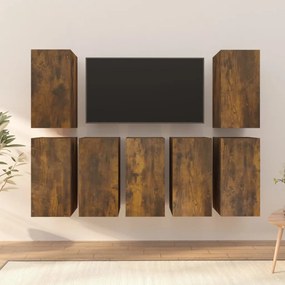 TV skrinky 7 ks dymový dub 30,5x30x60 cm spracované drevo