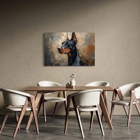 Obraz - Portrét Dobermana (90x60 cm)