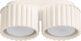 Stropné svietidlo Aura, 2x béžové hliníkové tienidlo, (6 cm)