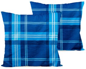 4Home Flanelová obliečka na vankúšik Blue plaid