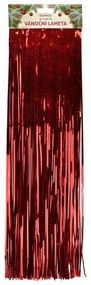 Lameta vianočná červená, 50 x 100 cm, laser efekt
