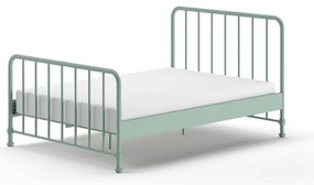 Zelená kovová jednolôžková posteľ s roštom 140x200 cm BRONXX – Vipack