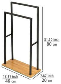 WENKO 24752100 - Držiak na uteráky BAMBUSA 46x80 cm čierna/hnedá