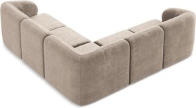 Svetlohnedá ženilková rohová pohovka Lani – Makamii