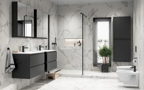 Cersanit Moduo SET, závesná skrinka 60x45x62 cm + umývadlo 60cm, antracitová matná, S801-486-DSM