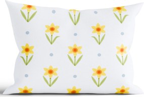 Bavlnená obliečka na vankúš Renforcé 40 × 60 cm - Narcis bieložlté