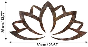 Nástěnná kovová dekorace Rusty Lotus vícebarevná