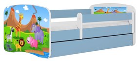 Letoss Detská posteľ BABY DREAMS 160/80- Safari Modrá Bez matraca S uložným priestorom