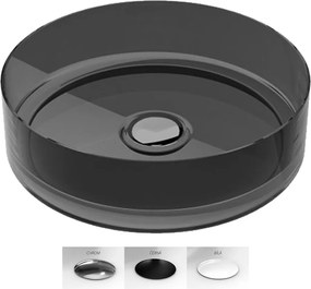 Besco Umývadlo na dosku zo syntetickej živice Enya 36 cm Carbon Grey s výpusťou Click-Clack BESCO-Typ výpuste: Click-Clack bez prepadu, biela