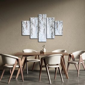 Obraz - Vŕbové vetvičky v modrom pozadí (150x105 cm)