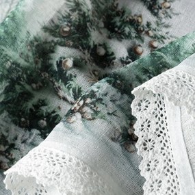 KRÁTKA VIANOČNÁ ZÁCLONA NA PÁSKE XMAS9 150X60 CM VZOROVANÁ